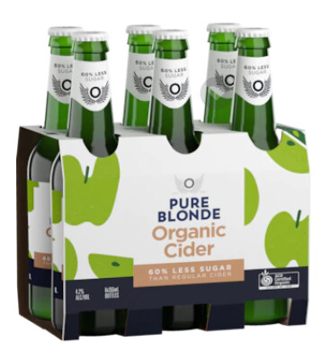 Pure Blonde Organic Apple Cider Bottles 355ml