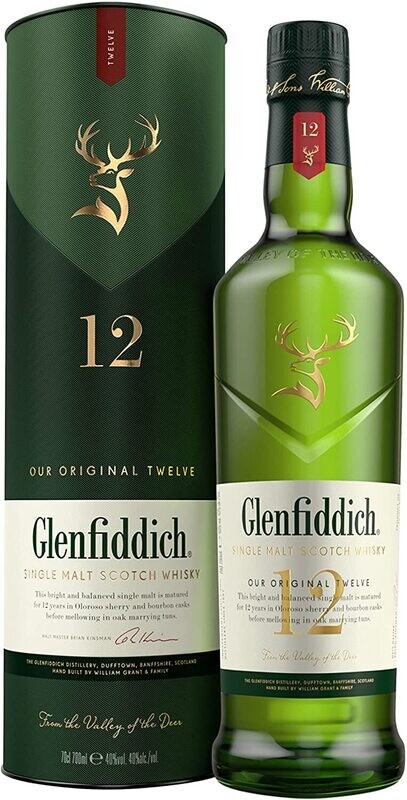 Glenfiddich 12 Year Old Single Malt Scotch Whisky 700ml