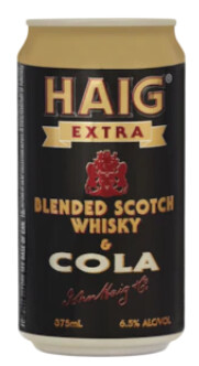 Haig Extra Whisky & Cola Cans 375ml (4 Pack)
