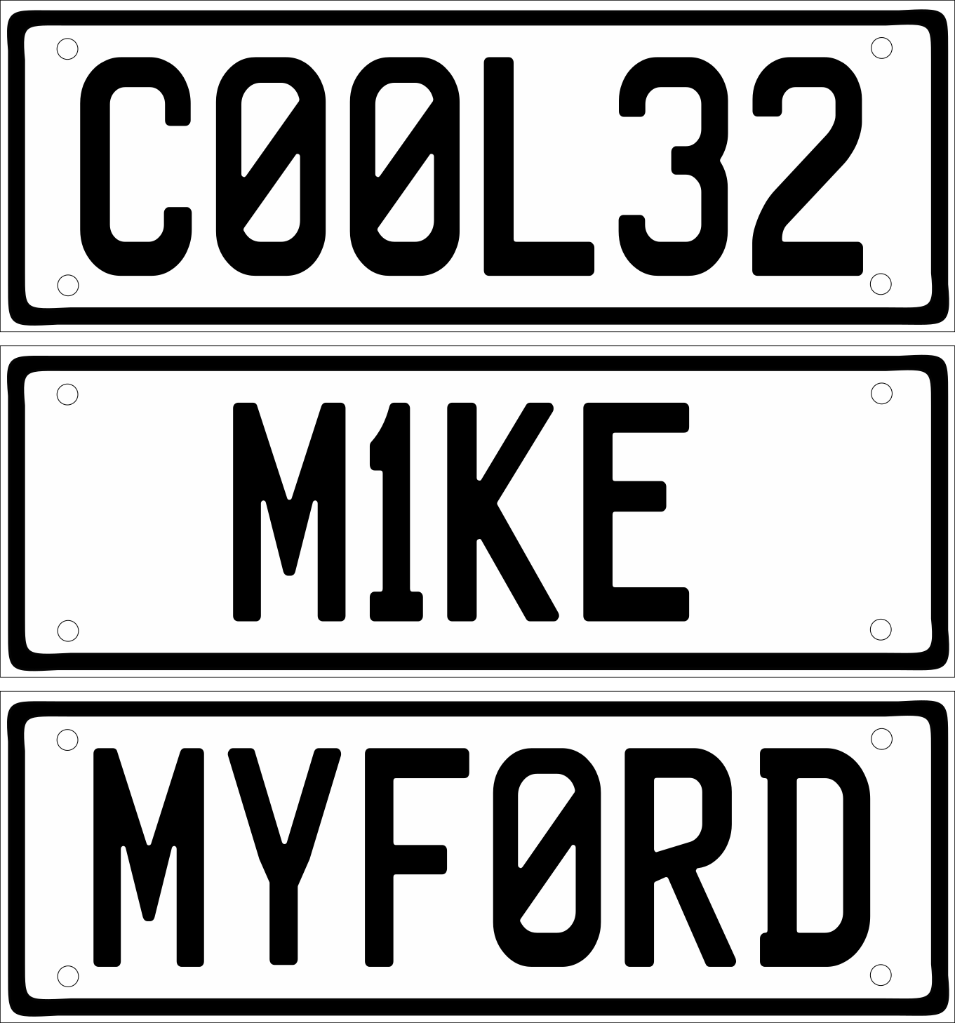Number Plate Sign
