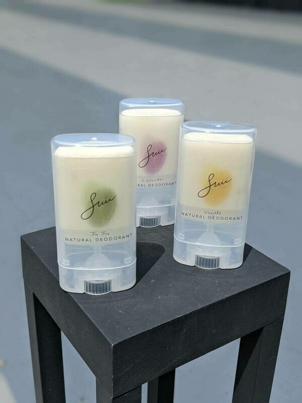 Suii Natural Deodorant Set-Vanilla, Tea Tree and Lavender