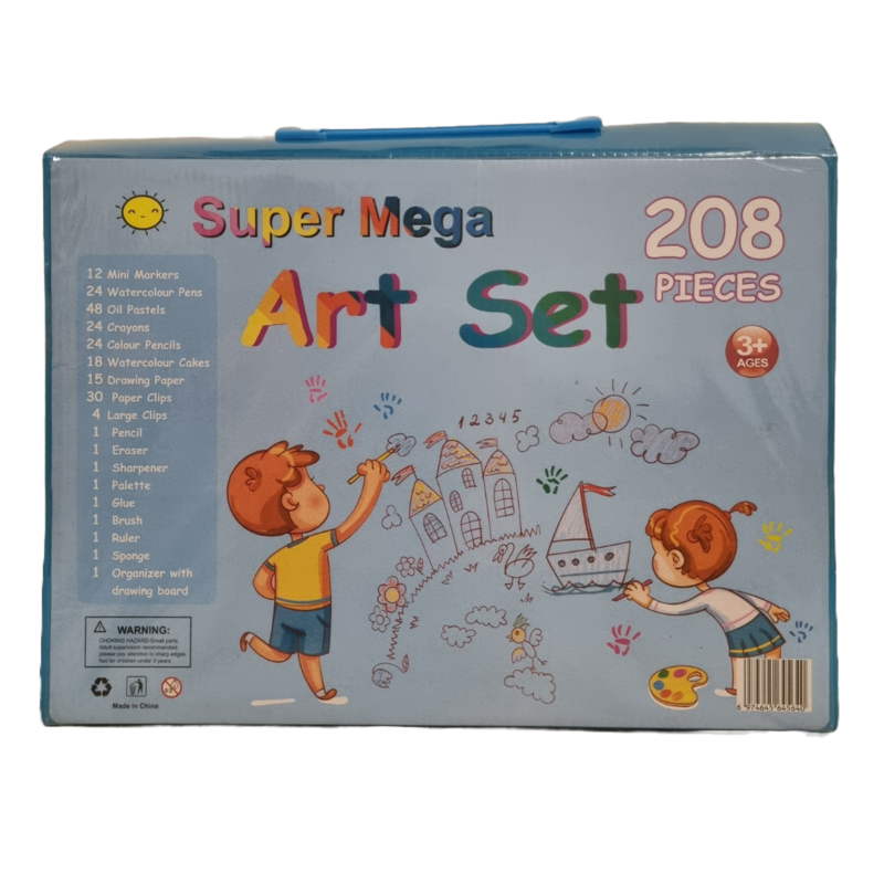 Art Supply Set Blue 208 pieces