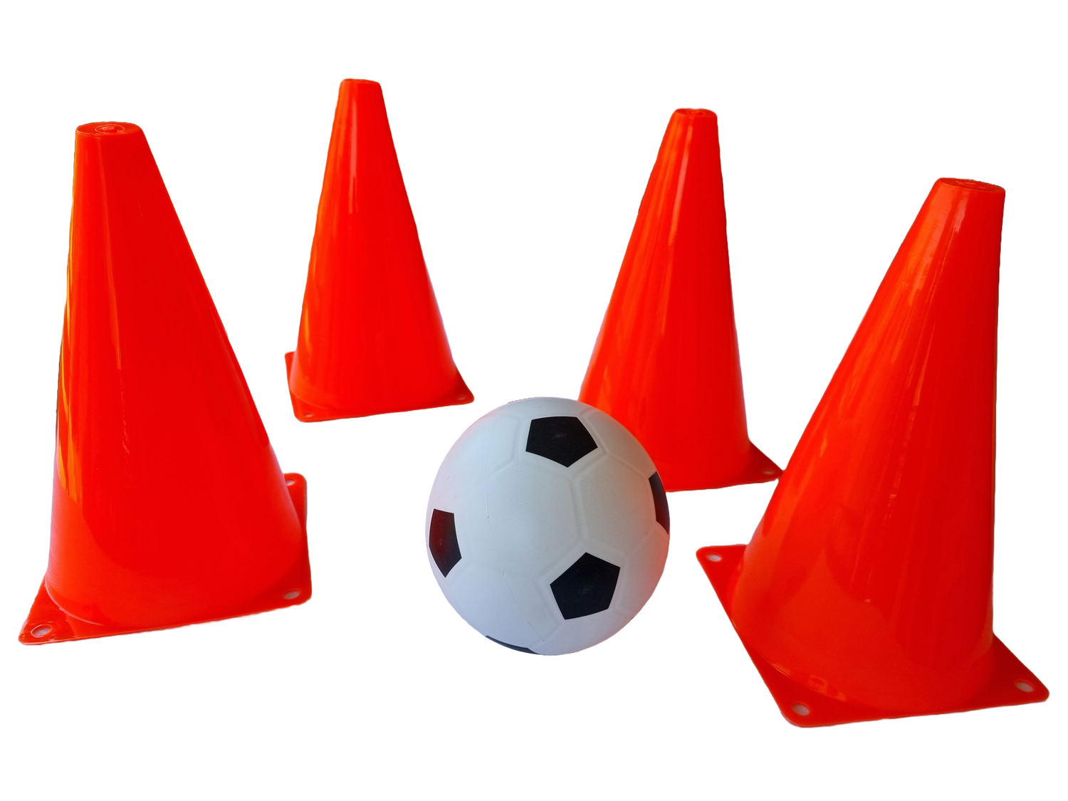 Soccer ball with 4 Training cones