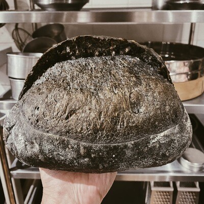 Charcoal and black sesame sourdough