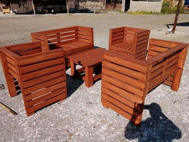 4Wood Chairs plus table