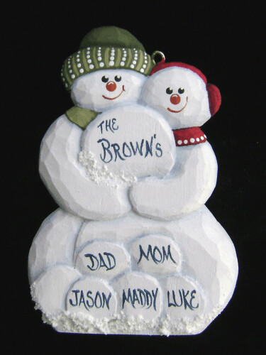 Personalized Snowball  Couple Ornament