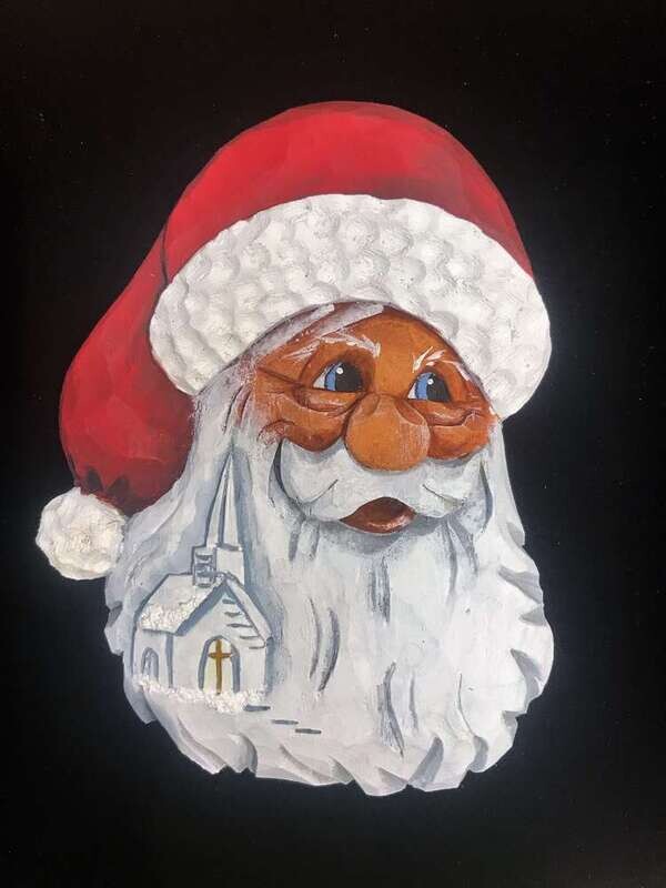 Santa with church