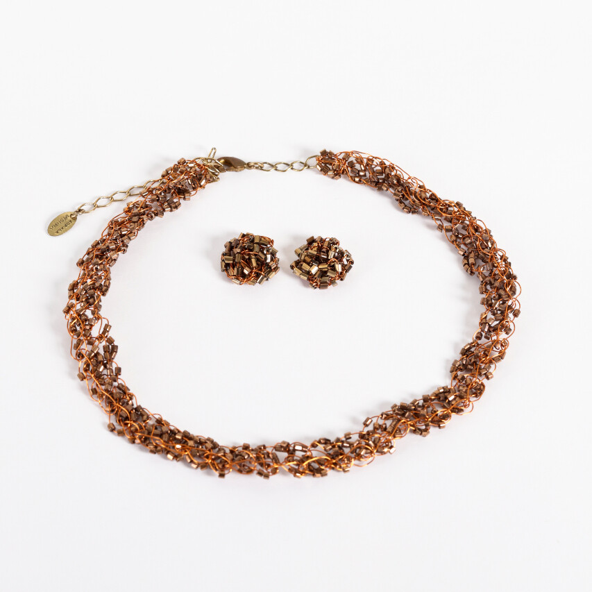 Conjunto Crochê Canutilhos Bronze