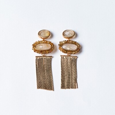 DMC - Brinco Franja Citrino e Turmalina