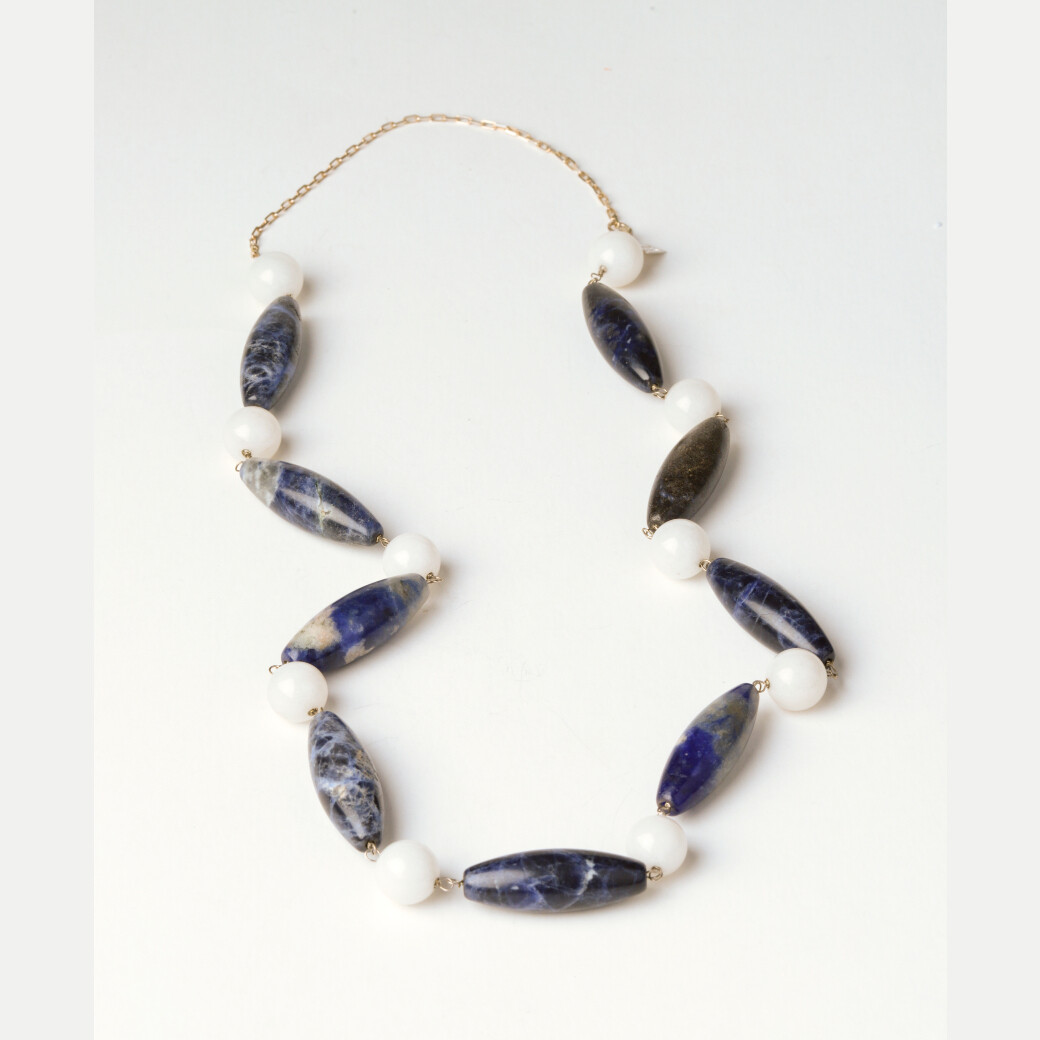 DMC - Colar Sodalita e Jade Branca
