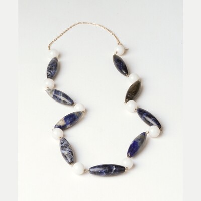 DMC - Colar Sodalita e Jade Branca