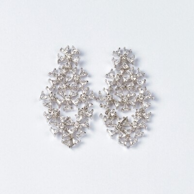 Brinco "Festa" Flores com Zircônia e Cristal