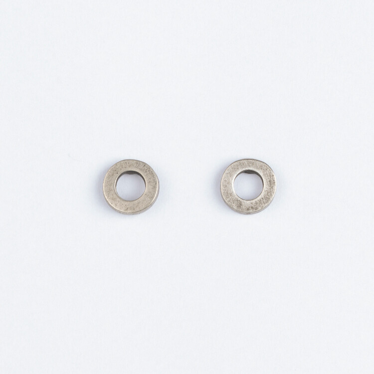 Brinco Base Círculo Vazado Prata Envelhecida