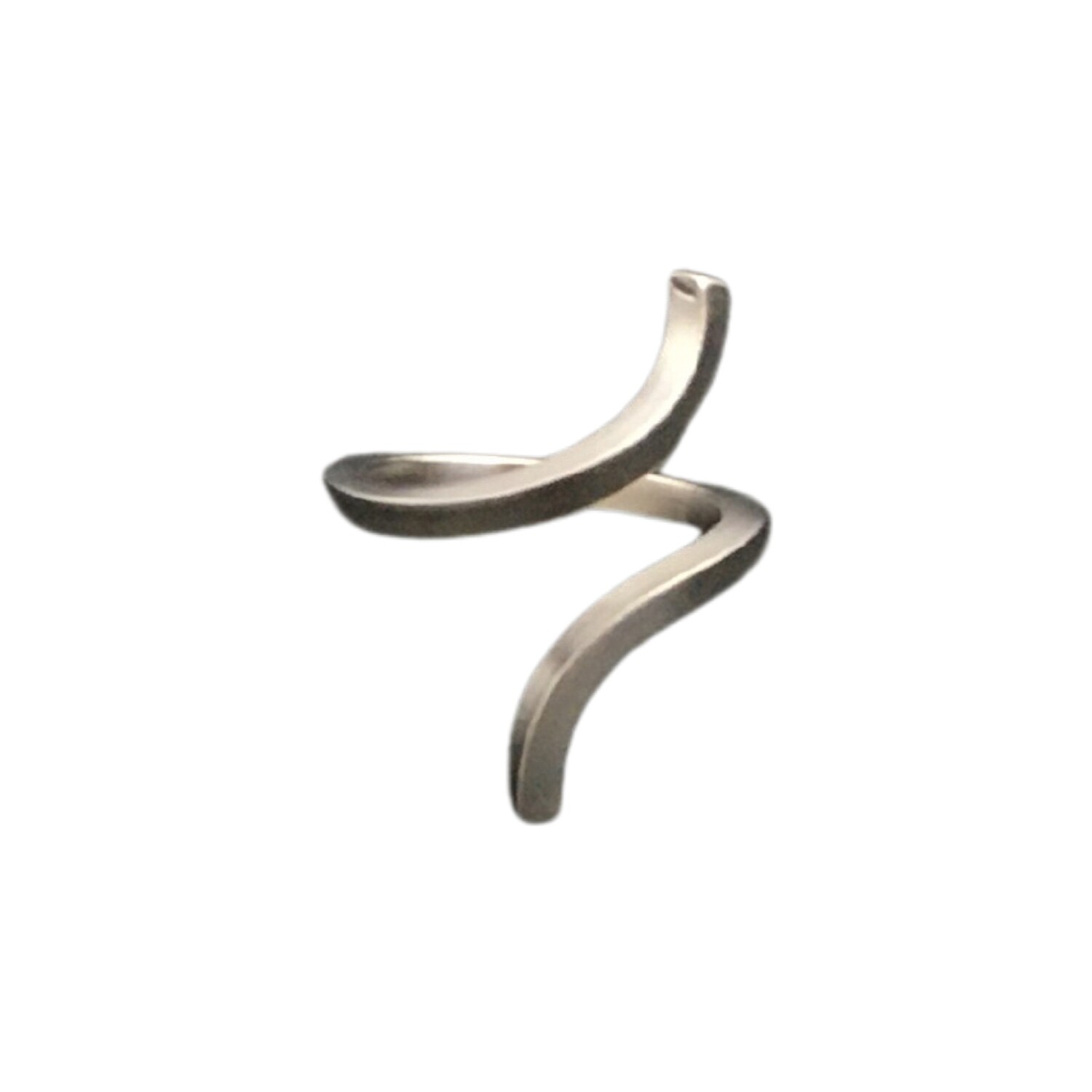 Anel Sinuoso Clean Prateado