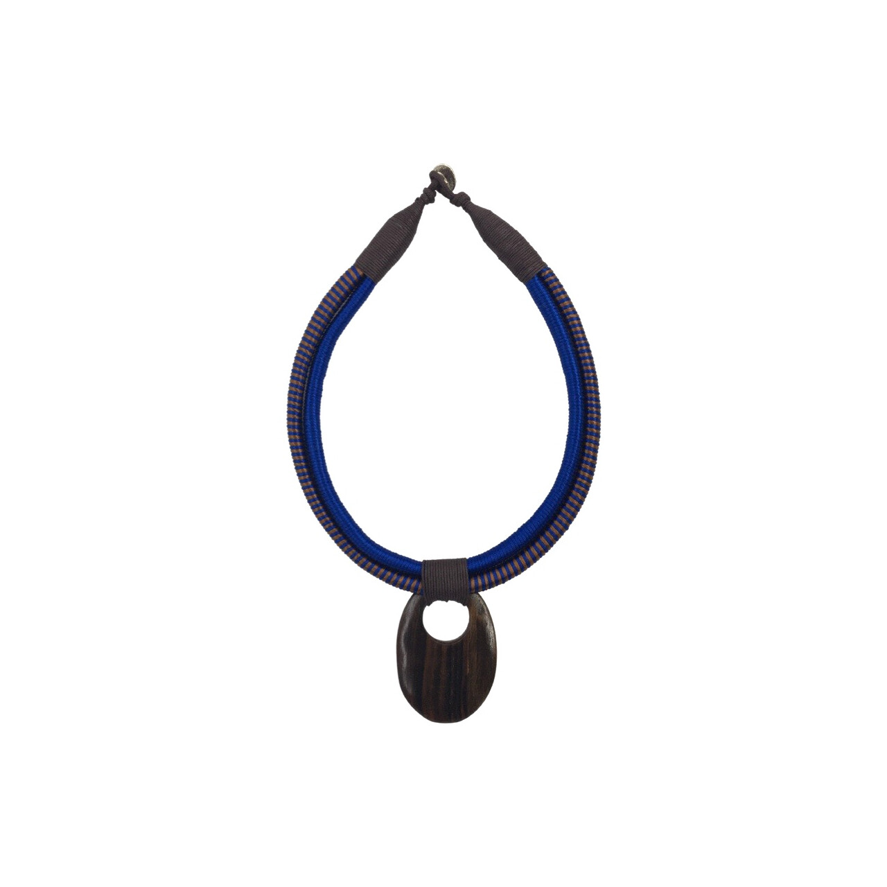 Colar Duplo Fio Acetinado Azul Royal