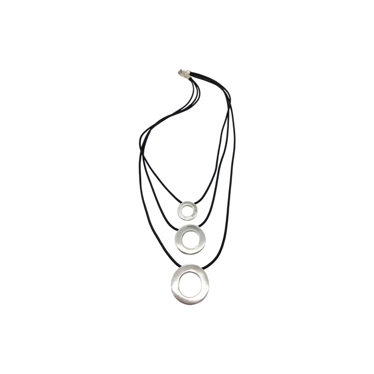 Colar Triplo Comprido Círculos