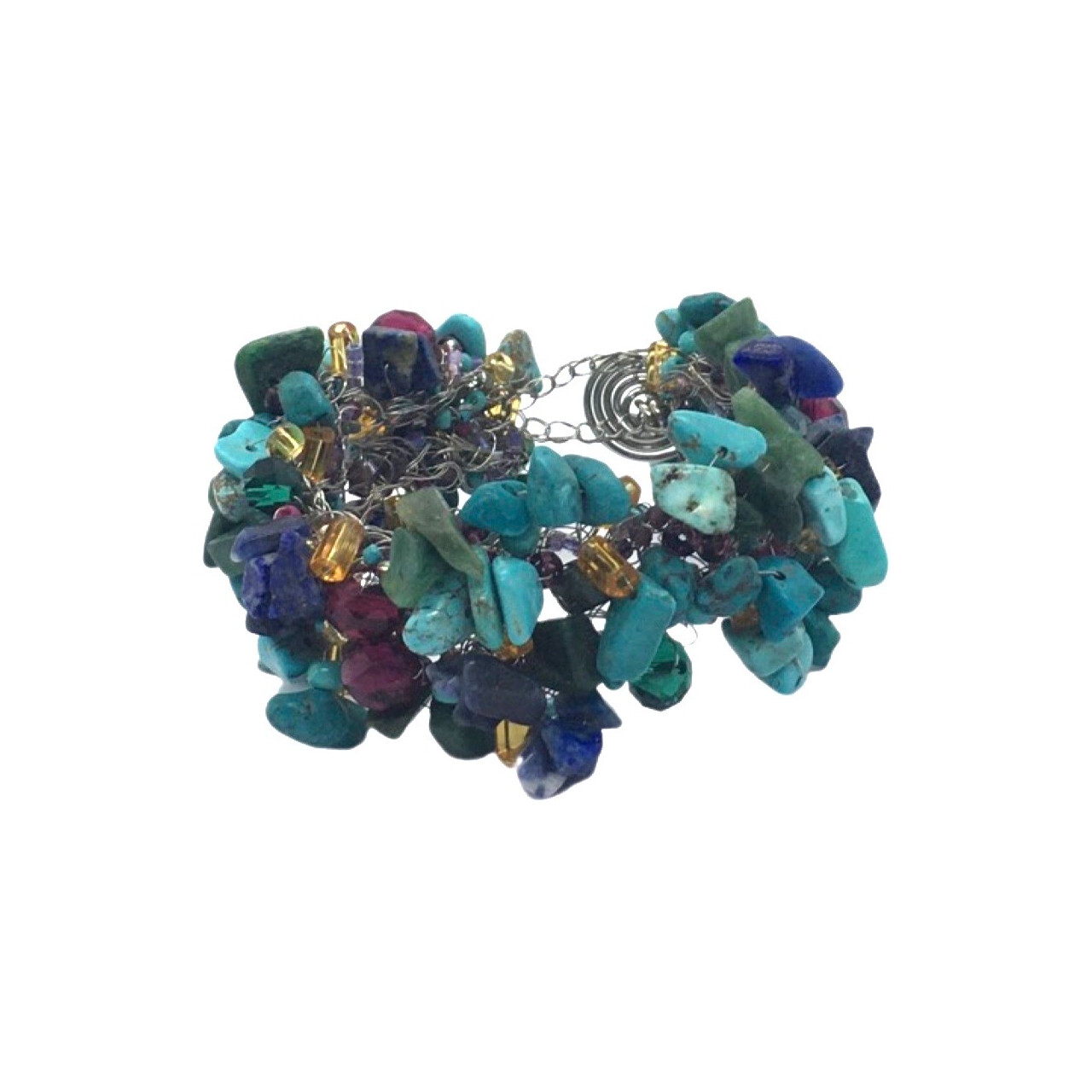 Pulseira Crochê Mix Turquesa