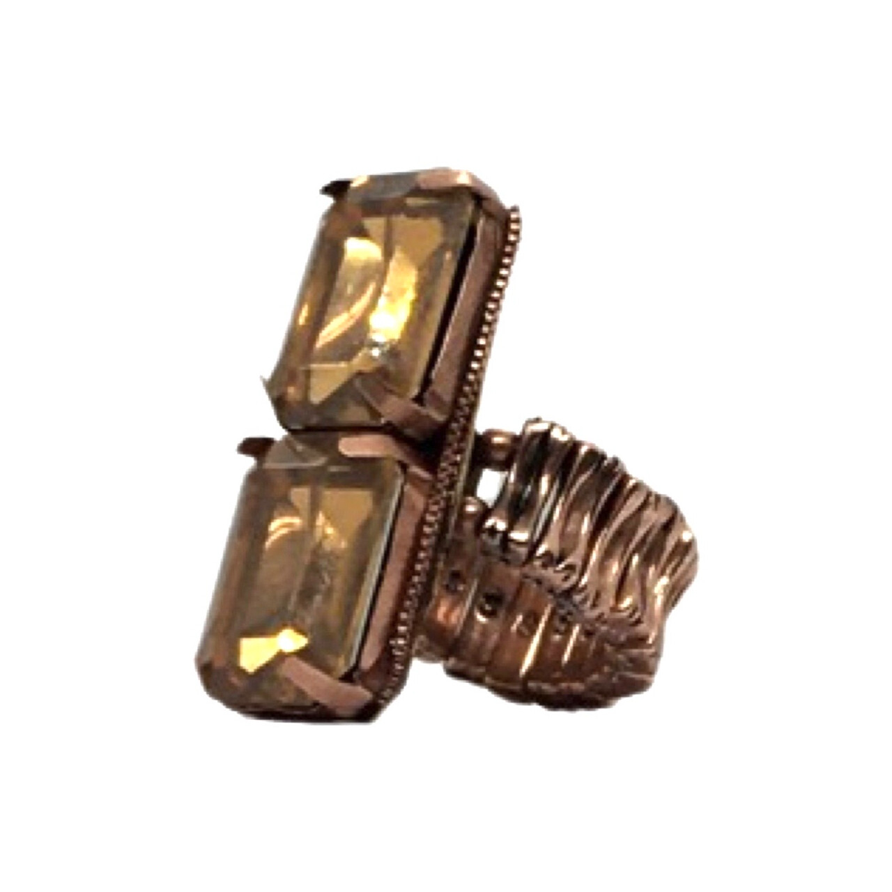 Anel Retângulos Espelhado Nude