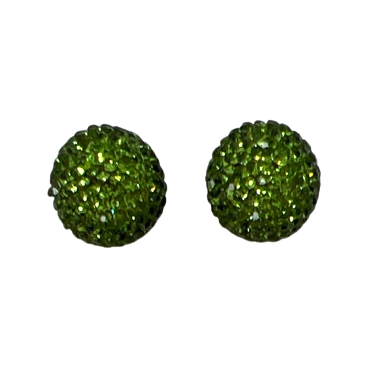 Brinco Base Bola Strass Pistache