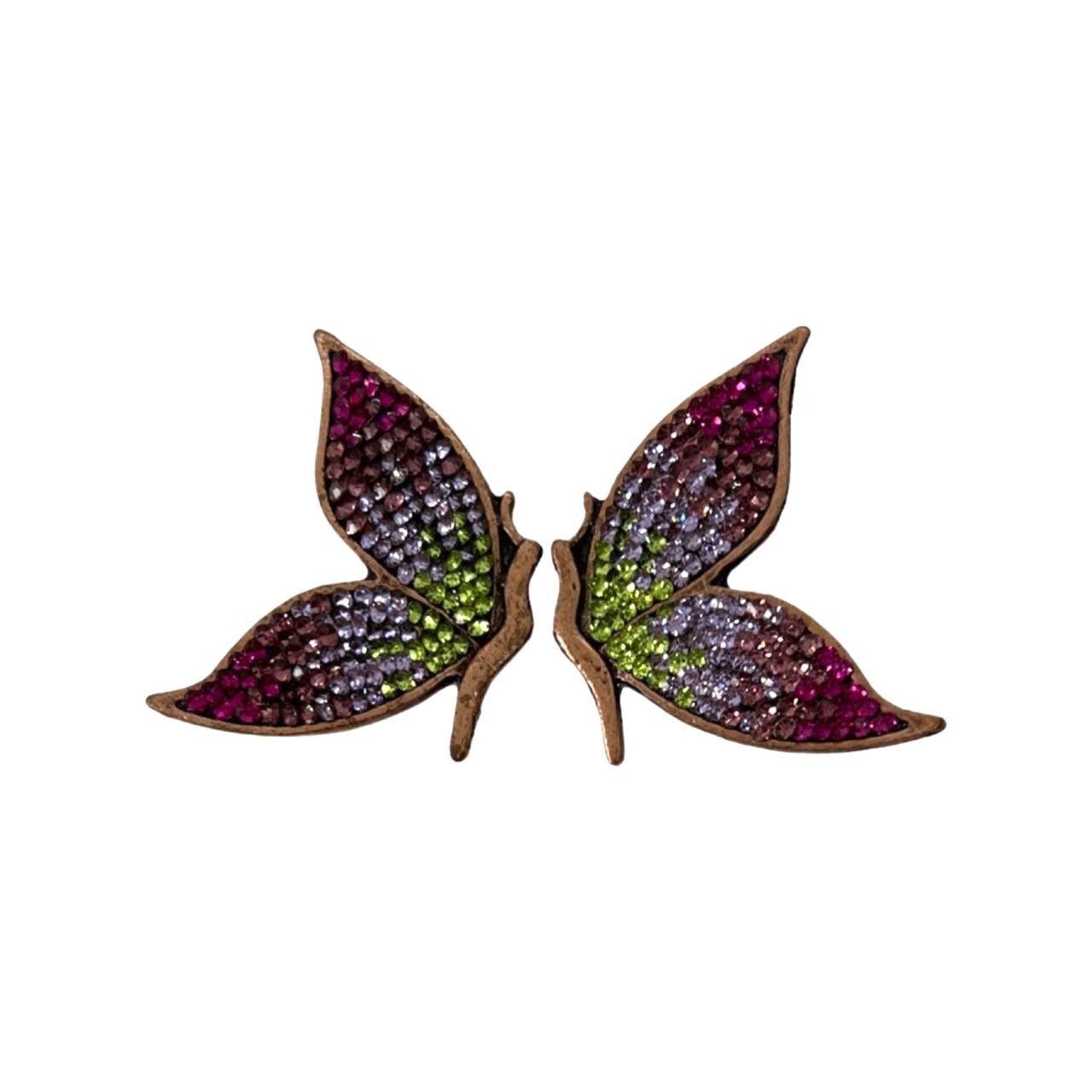 Brinco Base G Borboleta Strass Cores I