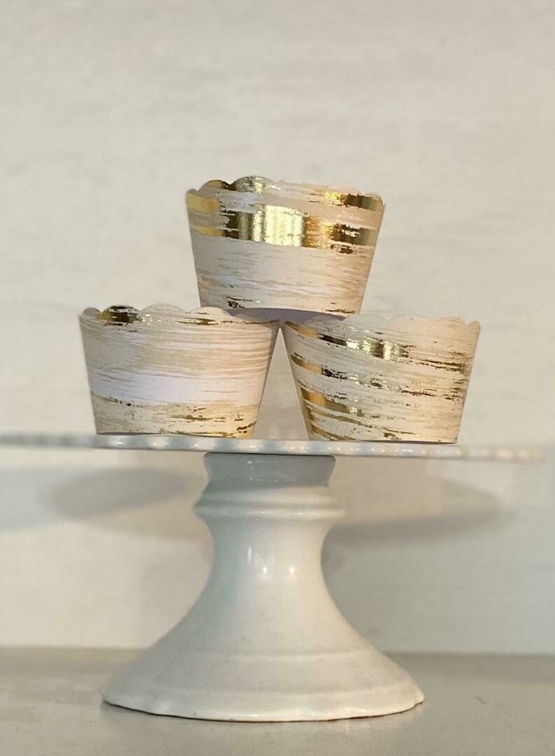Cream and Gold Brushed Foil