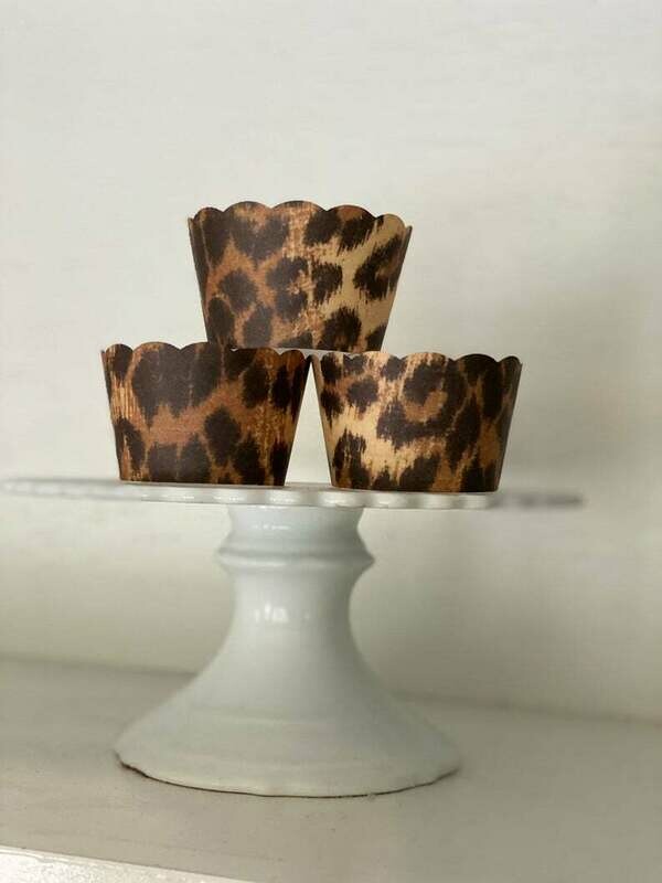 Leopard Cupcake Wrappers, Animal Cupcake Wrappers, Woodland Cupcake Wrappers, Wedding Cupcake Wrappers, Birthday Cupcake Wrapper, Hessian