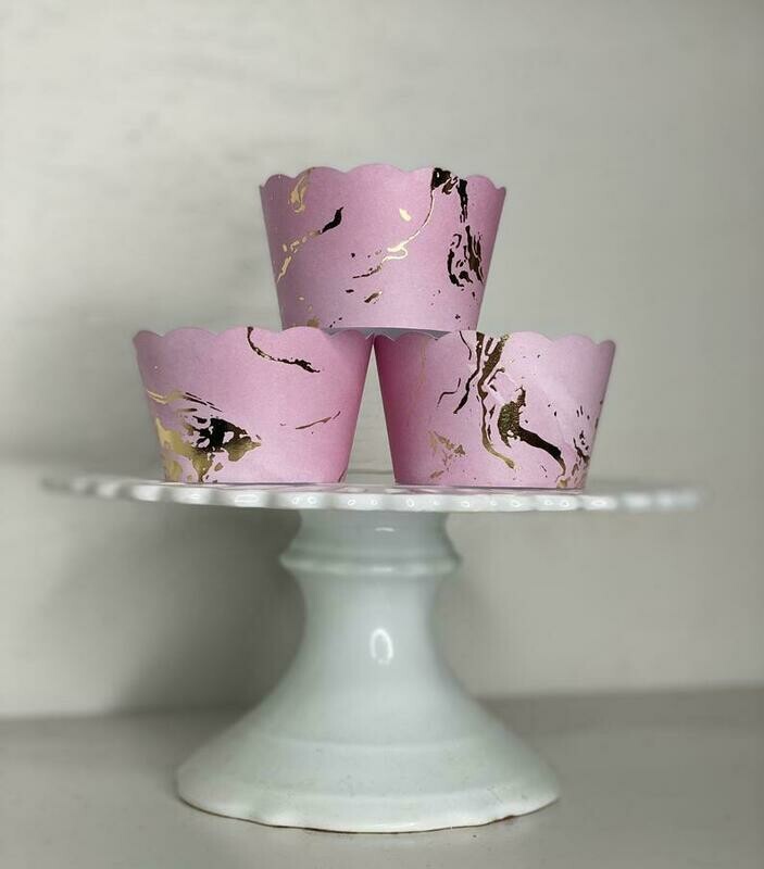 Pink and Gold Marble Cupcake Wrappers, Rustic Cupcake Wrappers, Wedding Cupcake Wrappers, Birthday Cupcake Wrapper, Hessian, Baby Shower
