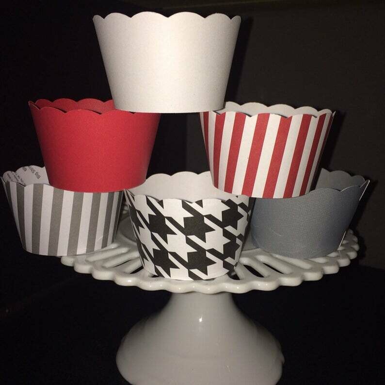 Alabama cupcake wrappers, Party supply, Roll Tide