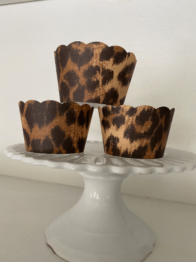 Leopard Cupcake Wrappers, Animal Cupcake Wrappers, Woodland Cupcake Wrappers, Wedding Cupcake Wrappers, Birthday Cupcake Wrapper, Hessian