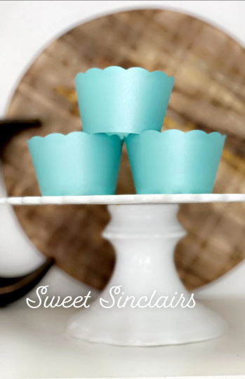 Teal Metallic Cupcake Wrappers