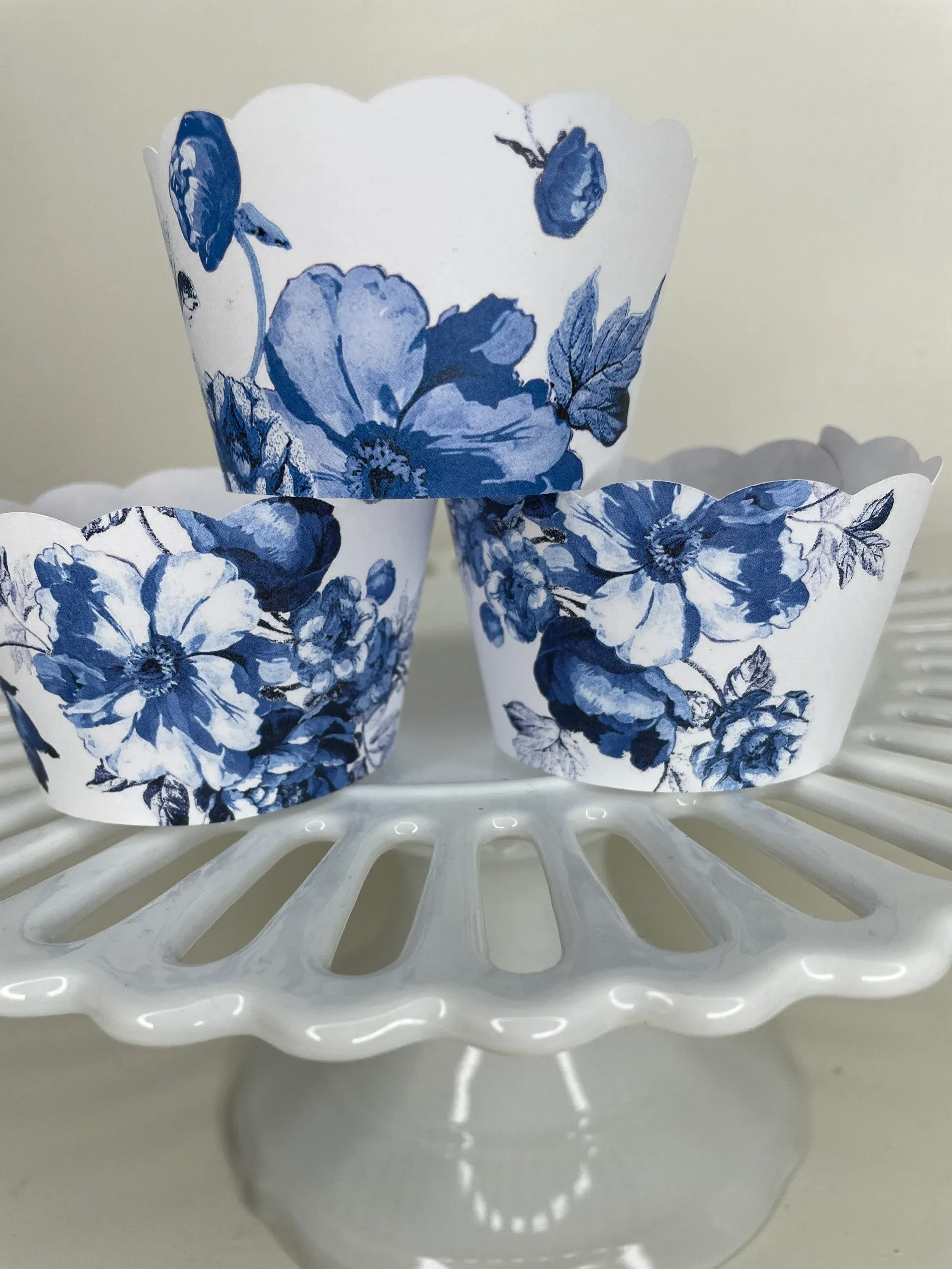 Blue and White China blue Willow Wrappers, Positano Amalfi Coast Cupcake Wrappers, Wedding Cupcake Wrappers, Birthday Wrapper, Bridal shower