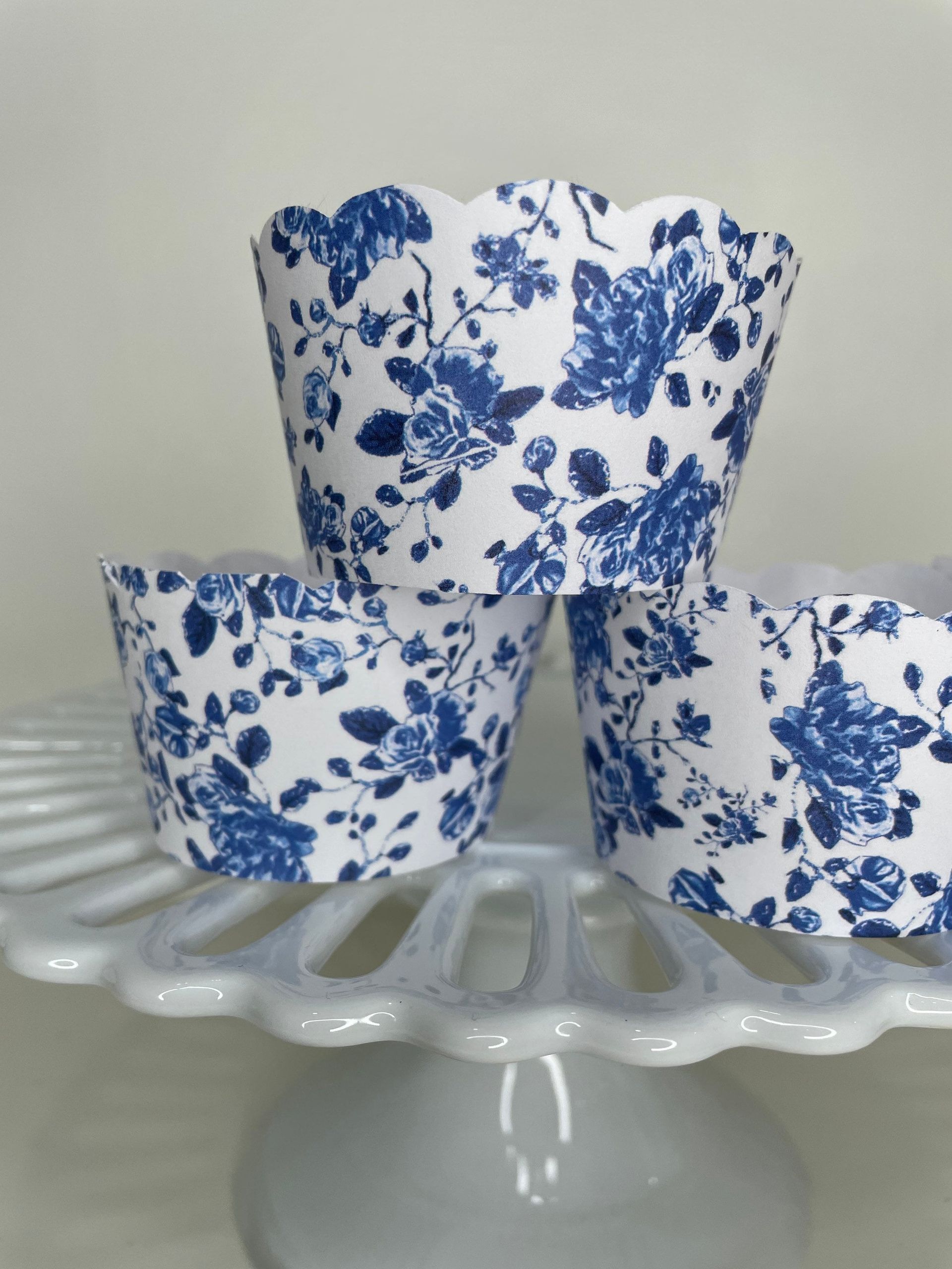 Blue and White China blue Willow Wrappers, Positano Amalfi Coast Cupcake Wrappers, Wedding Cupcake Wrappers, Birthday Wrapper, Bridal shower