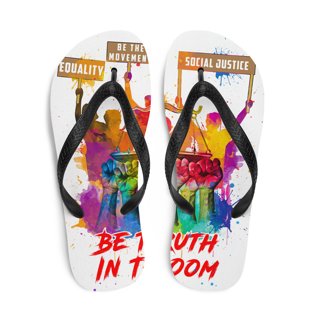 Watercolor Social Justice - Flip Flops