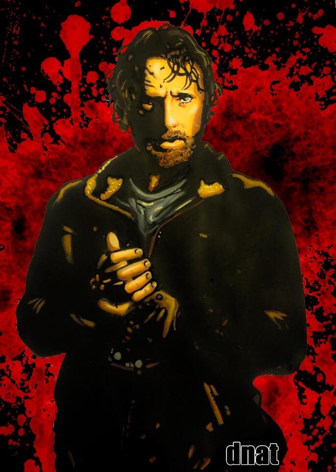 Rick Grimes Blood Splatter Print - 11x17