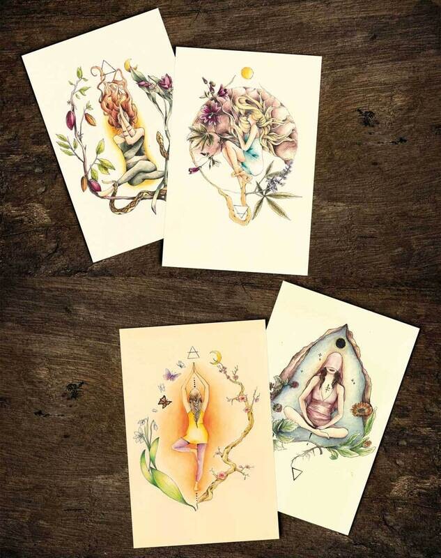 4 illustrazioni Semi di Luna