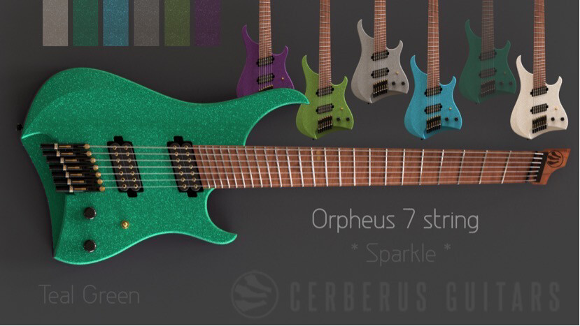 USA Seven String Orpheus Pre-Order (Emerald Green Sparkle)