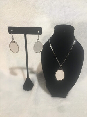 Oval Necklace And Earring Set