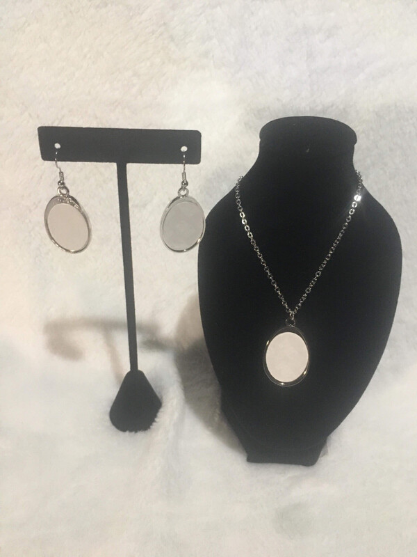 Oval Necklace And Earring Set