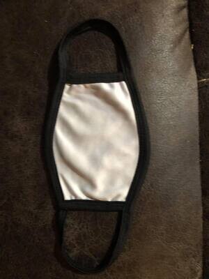 Blank Sublimation Face Masks (3 Layers with Pocket for Filters ; Adjusters Included) - Black Trims  SMALL