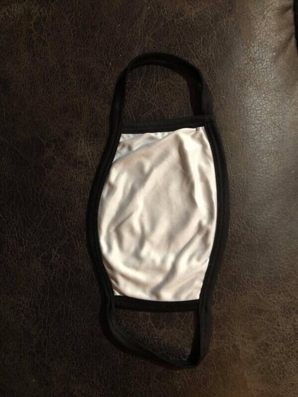 Blank Sublimation Face Masks (3 Layers with Pocket for Filters ; Adjusters Included) - Black Trims  LARGE