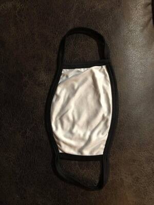Blank Sublimation Face Masks (3 Layers with Pocket for Filters ; Adjusters Included) - Black Trims  LARGE