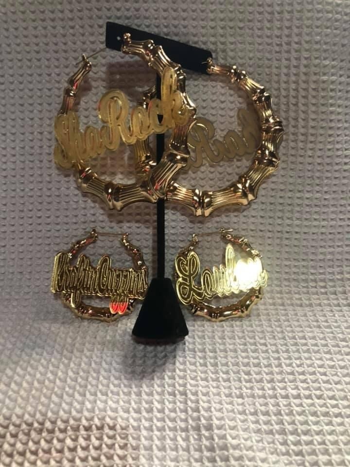 Bamboo  earring gold small