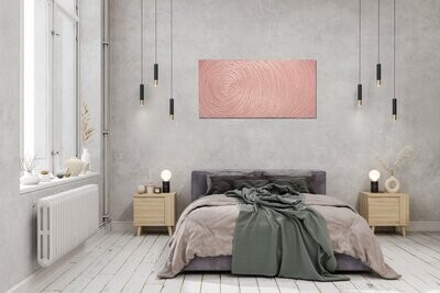 BREEZE, slightly pink, Strukturbild 120 x 60 cm, Kreis Spirale 3-D Effekt