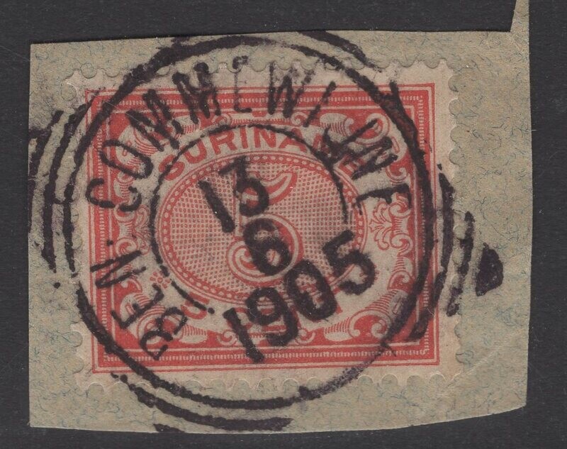 Vierkantstempel Ben. Commewijne op nvph 77