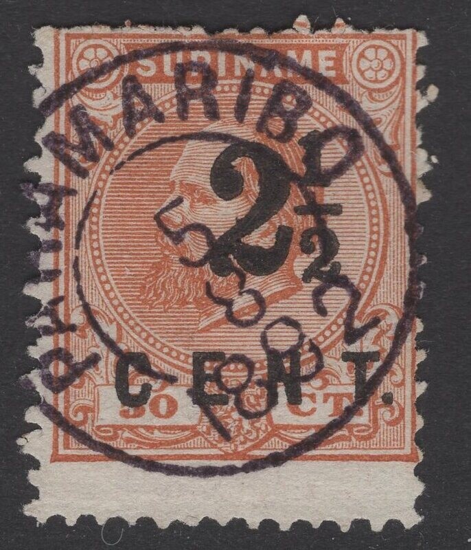 Kleinrond Paramaribo op nvph 21C