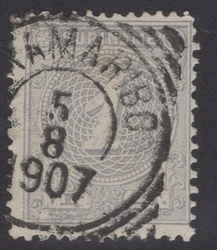 Vierkantstempel Paramaribo op nvph 16