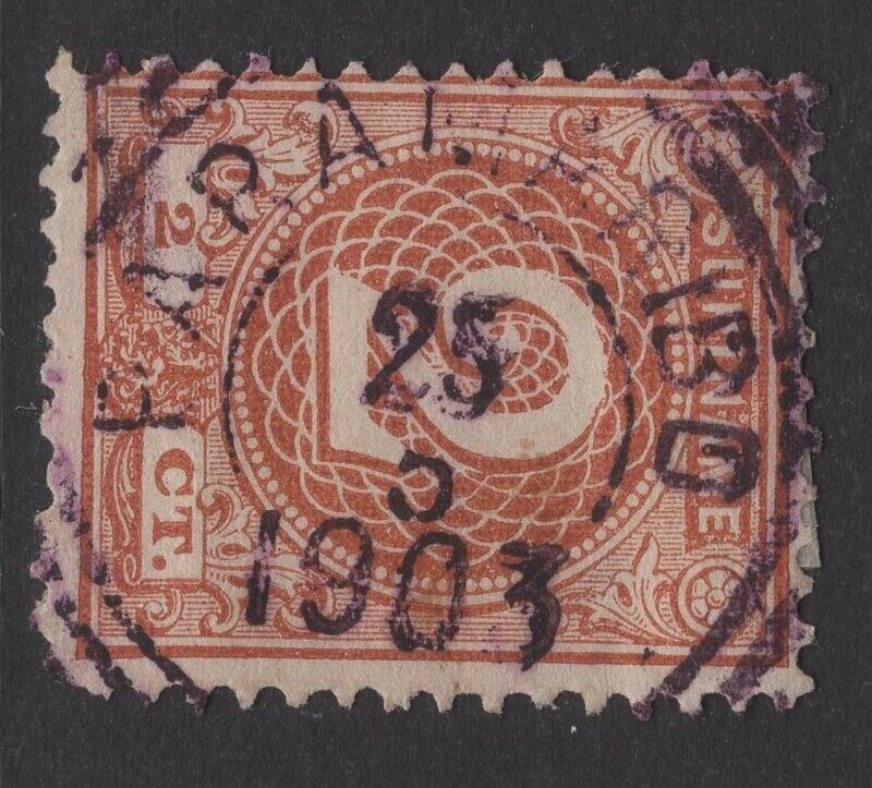 Vierkantstempel Paramaribo op nvph 17