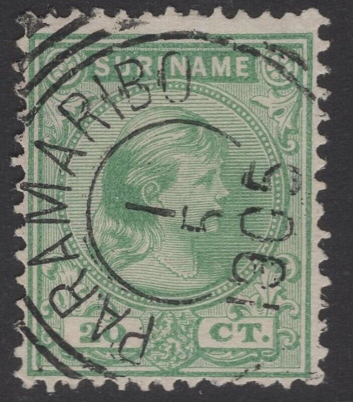 Vierkantstempel Paramaribo op nvph 26