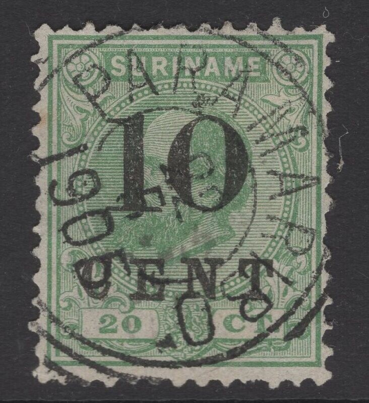 Vierkantstempel Paramaribo op nvph 31