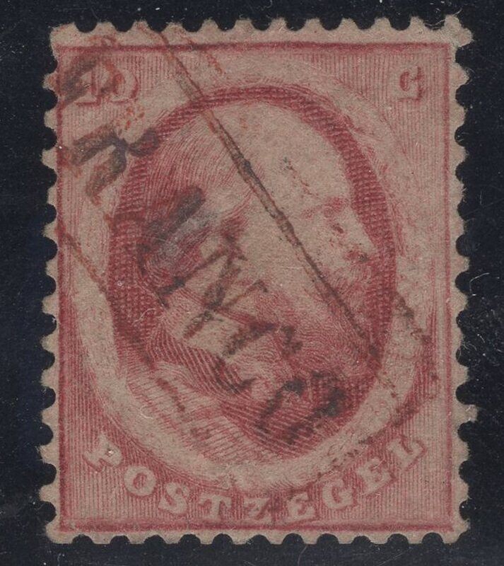 Nvph 5; Franco kastje in rood